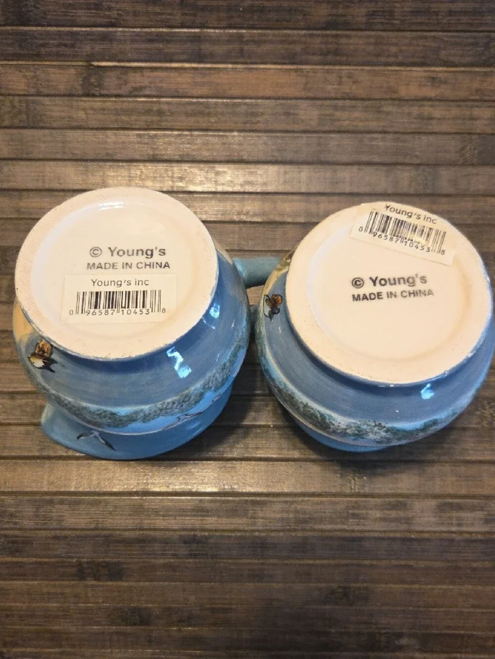 Young's Hand-Painted Seagull Lighthouse Sugar Creamer Salt & Pepper Set